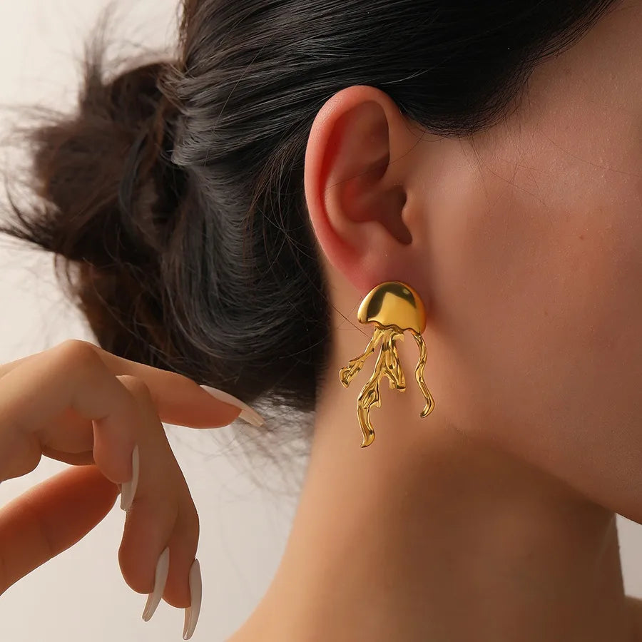1 Pair Elegant Novelty Streetwear Jellyfish 304 Stainless Steel Imitation Gold  Drop Earrings