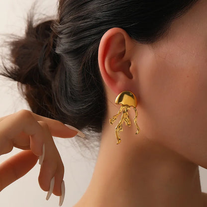 1 Pair Elegant Novelty Streetwear Jellyfish 304 Stainless Steel Imitation Gold  Drop Earrings