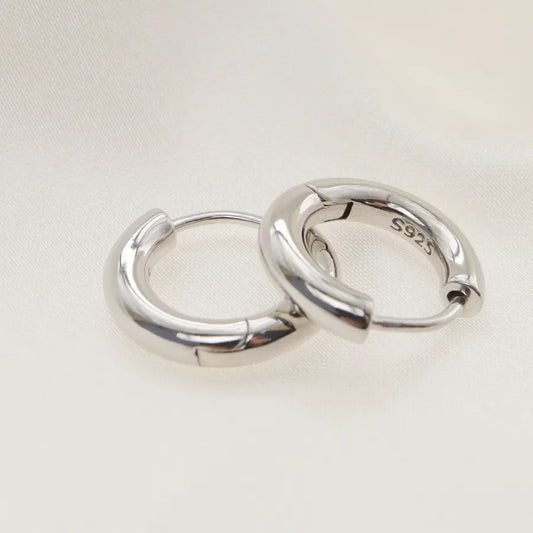 1 Pair Simple Style Commute Geometric 925 Sterling Silver Earrings