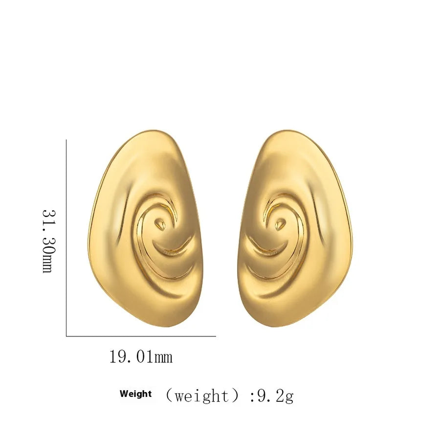 1 Pair Elegant Modern Style Geometric Plating Titanium Steel Ear Studs