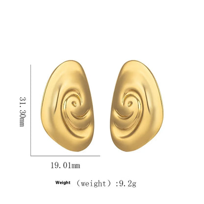 1 Pair Elegant Modern Style Geometric Plating Titanium Steel Ear Studs