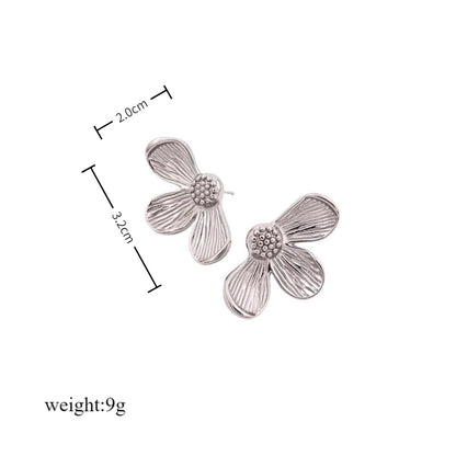 1 Pair Glam Cute Vintage Style Flower Polishing 304 Stainless Steel 18K Gold Plated Butterfly Backs Ear Studs