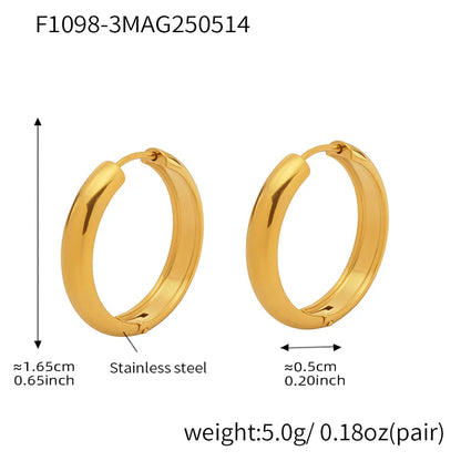 1 Pair IG Style Casual Vacation Geometric Polishing Plating 304 Stainless Steel 18K Gold Plated Earrings