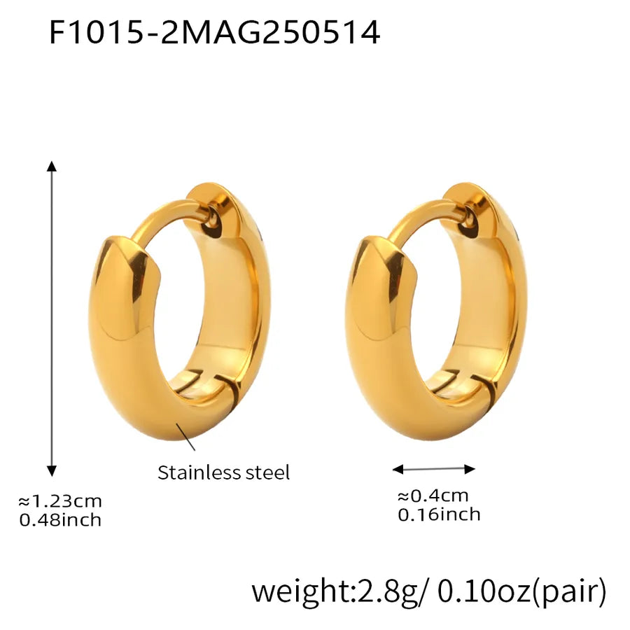 1 Pair IG Style Casual Vacation Geometric Polishing Plating 304 Stainless Steel 18K Gold Plated Earrings