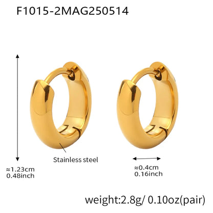 1 Pair IG Style Casual Vacation Geometric Polishing Plating 304 Stainless Steel 18K Gold Plated Earrings
