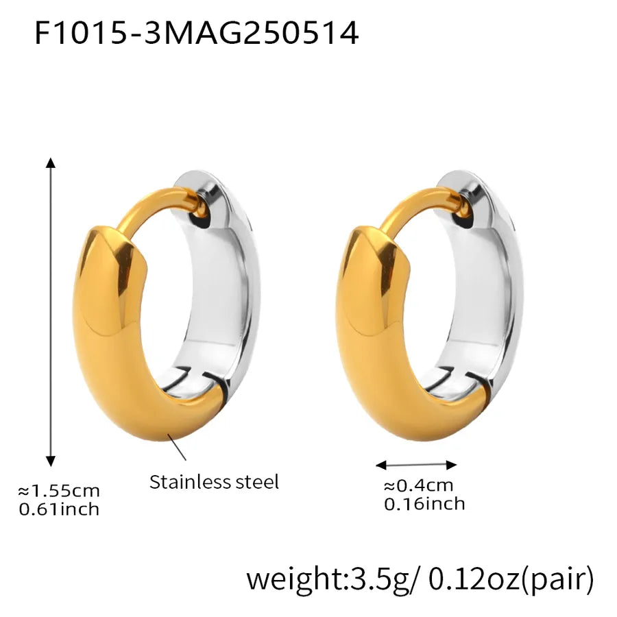 1 Pair IG Style Casual Vacation Geometric Polishing Plating 304 Stainless Steel 18K Gold Plated Earrings