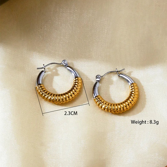 1 Pair Elegant Lady Beach U Shape Mixed Metal 304 Stainless Steel 18K Gold Plated Earrings