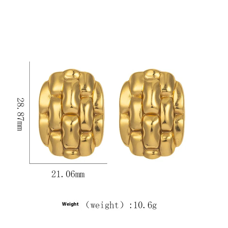 1 Pair Elegant Modern Style Geometric Plating Titanium Steel Ear Studs