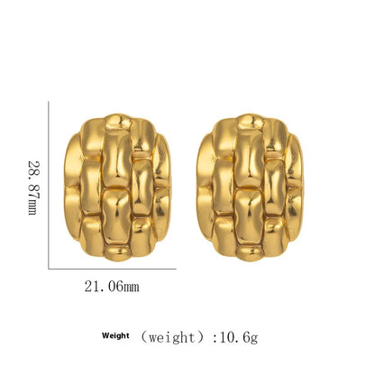 1 Pair Elegant Modern Style Geometric Plating Titanium Steel Ear Studs