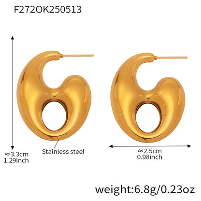 1 Pair Casual Glam Hip-Hop Geometric Polishing Plating 304 Stainless Steel 18K Gold Plated Drop Earrings
