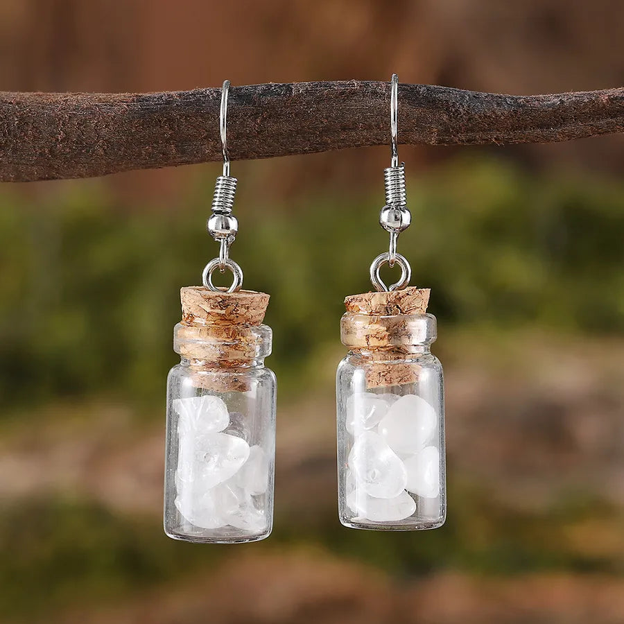 1 Pair Retro Drift bottle natural stone Drop Earrings