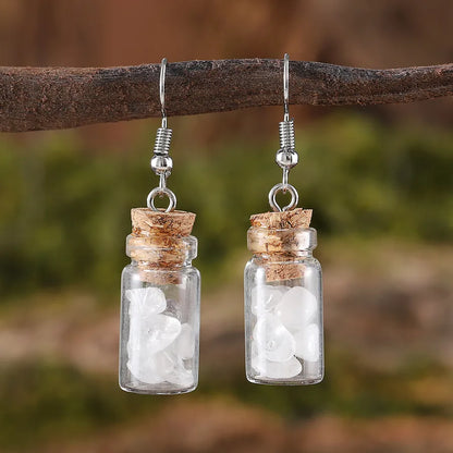 1 Pair Retro Drift bottle natural stone Drop Earrings
