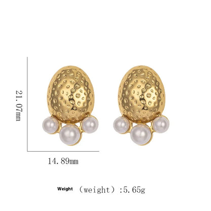 1 Pair Elegant Modern Style Geometric Plating Titanium Steel Ear Studs