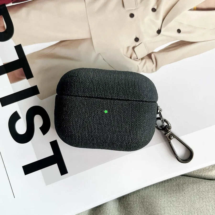 Pu Leather Solid Color Simple Style Bluetooth earbuds case Phone Accessories