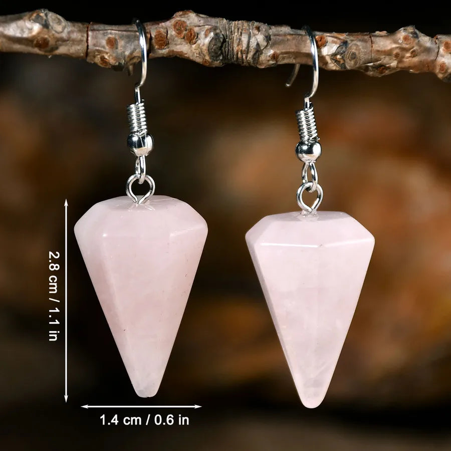1 Pair Retro Handmade Geometric Alloy natural stone Drop Earrings