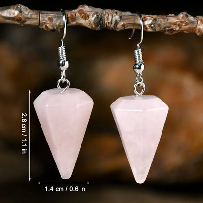 1 Pair Retro Handmade Geometric Alloy natural stone Drop Earrings