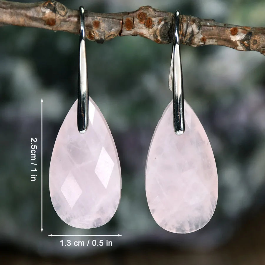 1 Pair Retro Handmade Geometric Alloy natural stone Drop Earrings