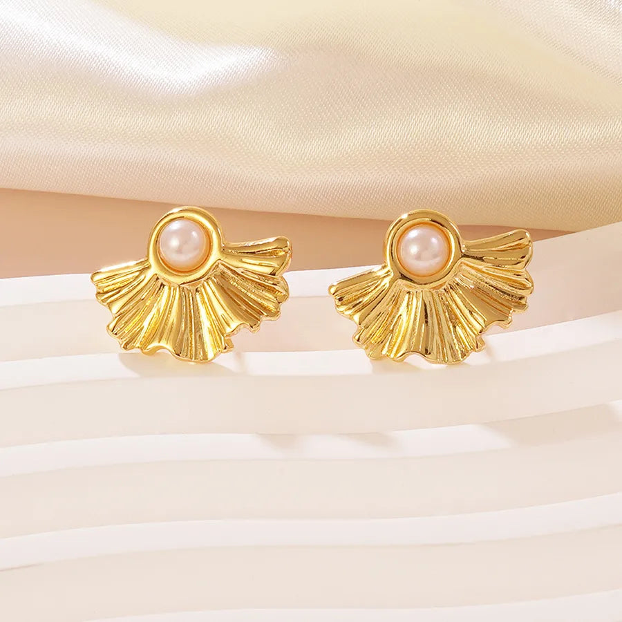 1 Pair Hip-Hop Vintage Style Sweet Sector 304 Stainless Steel Imitation Gold  Ear Studs