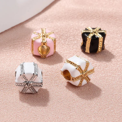 1 Piece 1*1*0.9cm Alloy Box Gift Box Beads