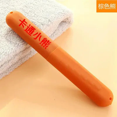 Candy color toothbrush box portable wash scrub toothbrush storage box for business trip wheat straw toothbrush box