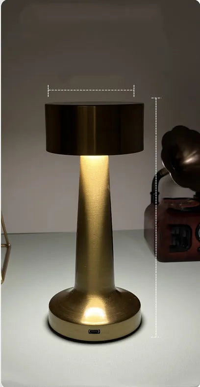 Modern Nordic Creative Bedside Bar Bedroom USB Charging Touch Iron Art Dumbbell Table Lamp Night Light Atmosphere Decorative Lamp