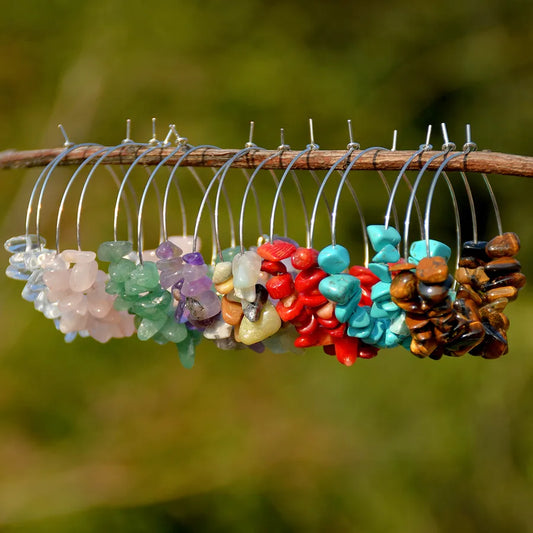 1 Pair Elegant Lady Vacation Geometric Beaded natural stone Earrings