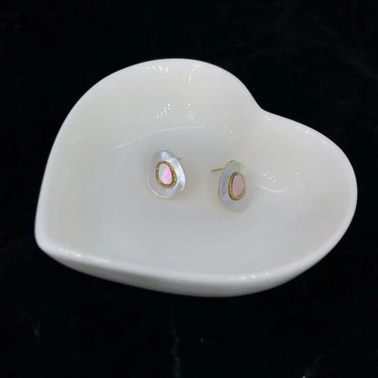 1 Pair Casual Romantic Simple Style Water Droplets Shell Plating Inlay 304 Stainless Steel Shell 18K Gold Plated Ear Studs