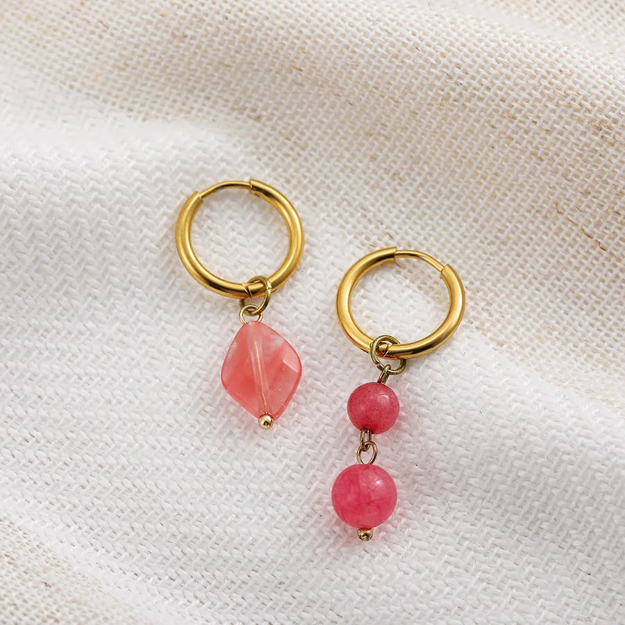 1 Pair Modern Style Geometric natural stone Drop Earrings