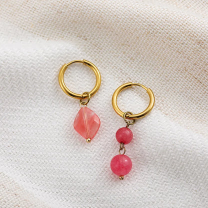 1 Pair Modern Style Geometric natural stone Drop Earrings