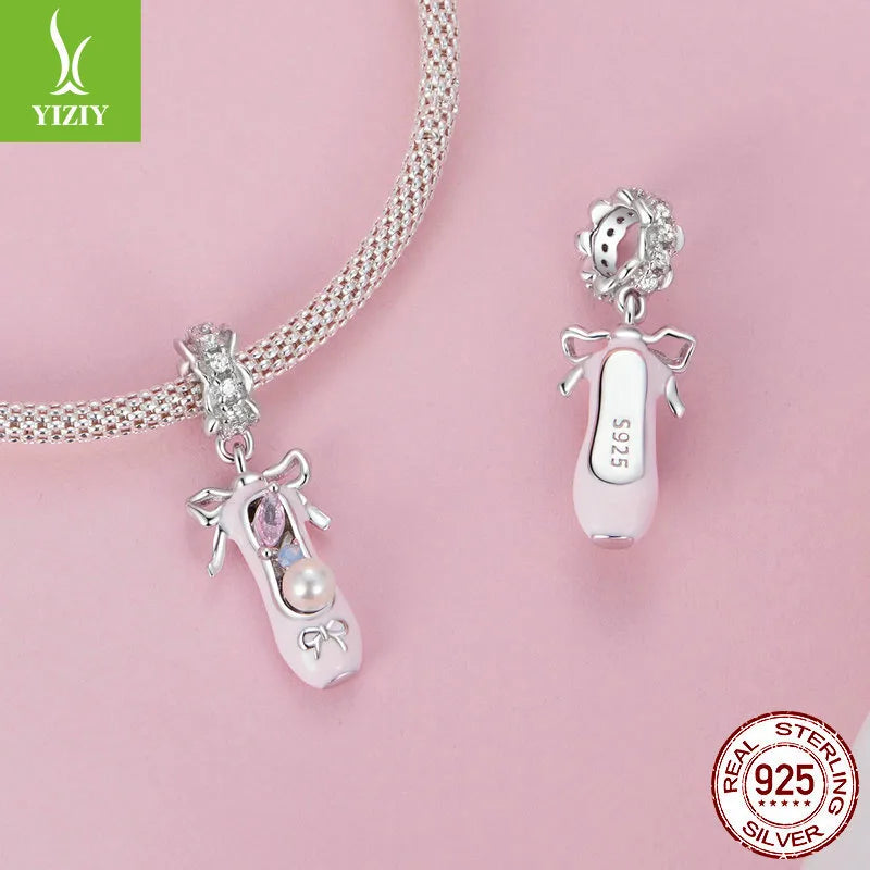 1 Piece 925 Sterling Silver Dance shoe Pendant