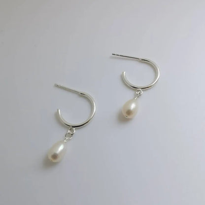 1 Pair Elegant Lady Baroque Style Round 304 Stainless Steel Freshwater Pearl 14K Gold Plated Rose Gold Plated Silver Plated Drop Earrings