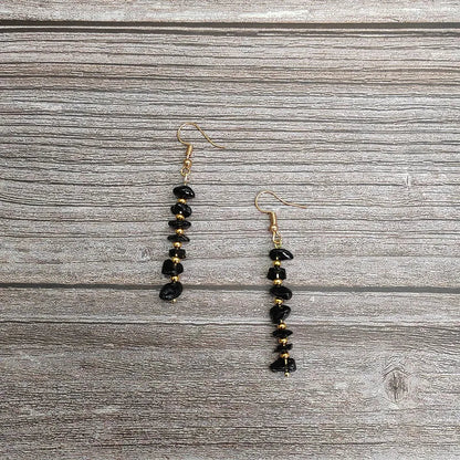 1 pair ethnic style geometric natural stone drop earrings