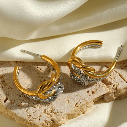 1 Pair Romantic Simple Style Twist 304 Stainless Steel Ear Studs