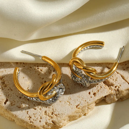 1 Pair Romantic Simple Style Twist 304 Stainless Steel Ear Studs