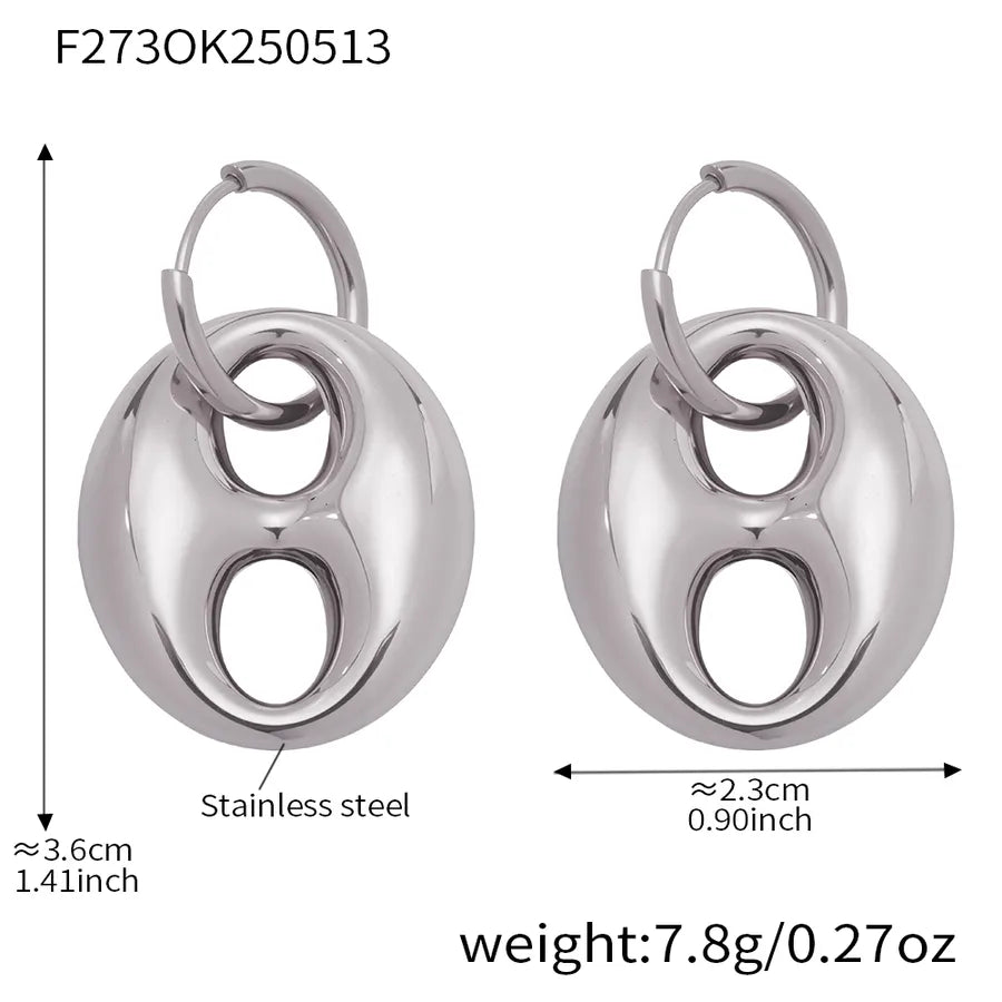 1 Pair Casual Glam Hip-Hop Geometric Polishing Plating 304 Stainless Steel 18K Gold Plated Drop Earrings