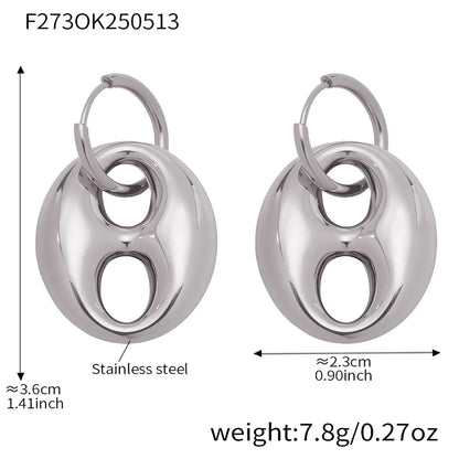 1 Pair Casual Glam Hip-Hop Geometric Polishing Plating 304 Stainless Steel 18K Gold Plated Drop Earrings