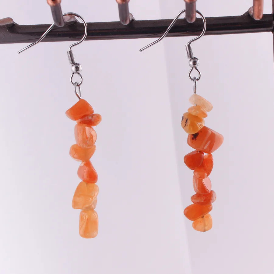 1 Pair Simple Style Geometric Patchwork natural stone Drop Earrings