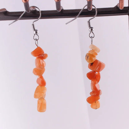1 Pair Simple Style Geometric Patchwork natural stone Drop Earrings