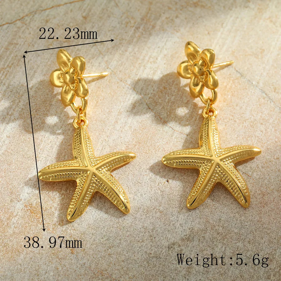 1 Pair Cute Simple Style Classic Style Irregular Geometric Starfish Plating Inlay 304 Stainless Steel Imitation Pearl 18K Gold Plated Ear Studs