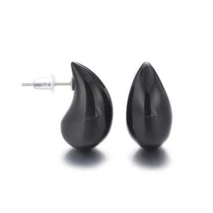 1 Pair Exaggerated Novelty Streetwear Water Droplets natural stone Gem Agate Ear Studs