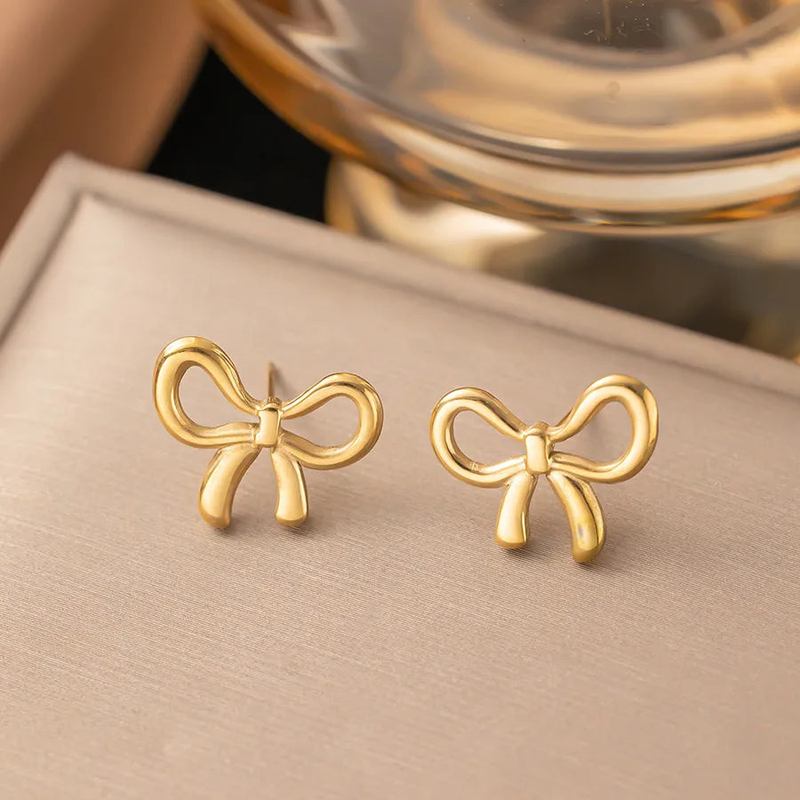 1 Pair IG Style Elegant Vintage Style Heart Shape Flower Butterfly 304 Stainless Steel Drop Earrings Ear Studs