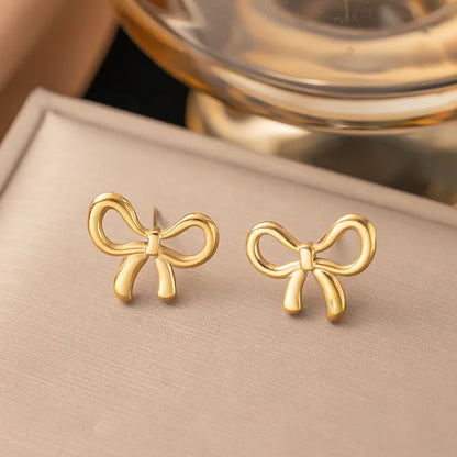 1 Pair IG Style Elegant Vintage Style Heart Shape Flower Butterfly 304 Stainless Steel Drop Earrings Ear Studs