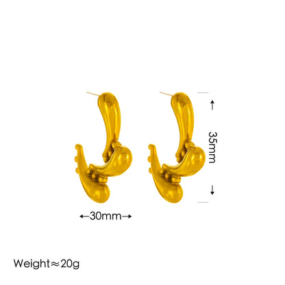 1 Pair Glam Classical Luxurious C Shape 304 Stainless Steel Ear Studs