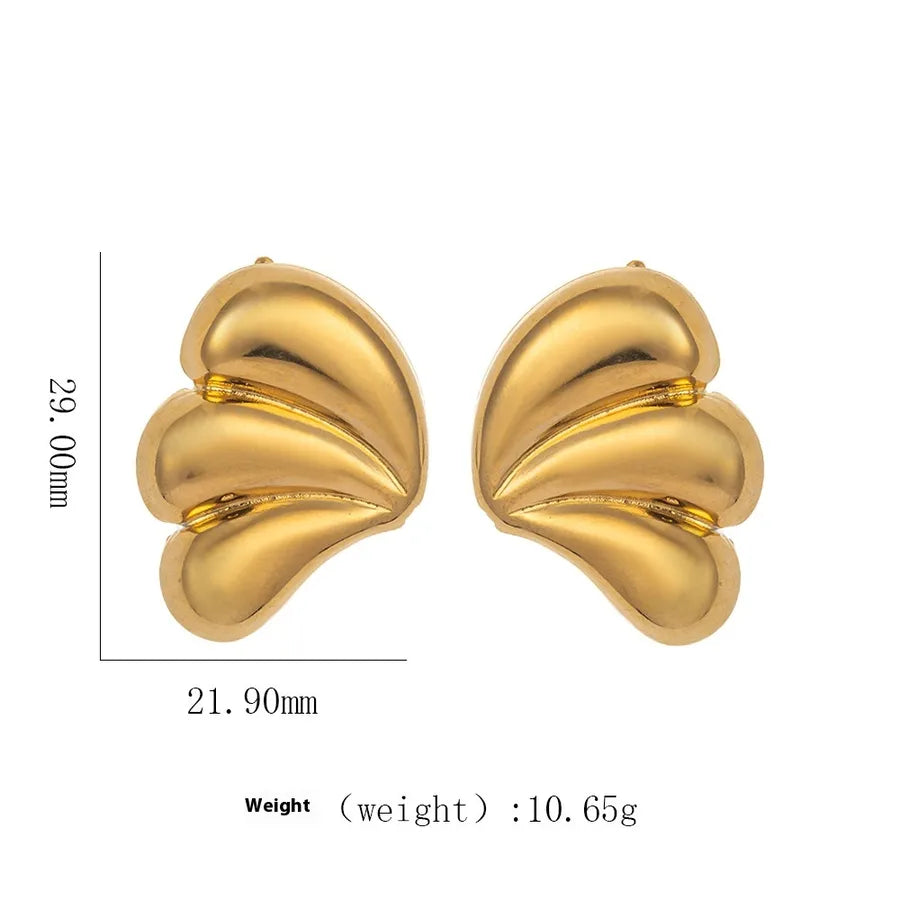 1 Pair Elegant Modern Style Geometric Plating Titanium Steel Ear Studs