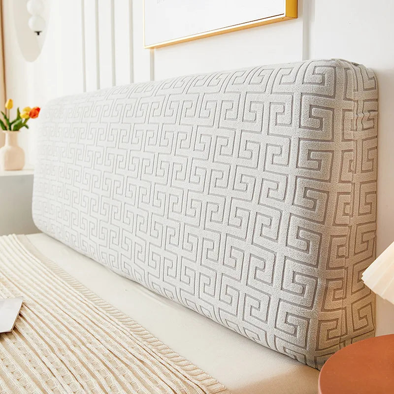 Simple Japanese Style Three-Dimensional Jacquard Headcover Full Covering Bedside Backrest Dust Cover Soft Covering Headcover
