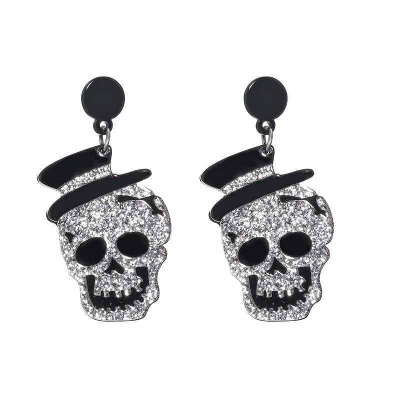 1 pair fashion halloween pattern arylic earrings