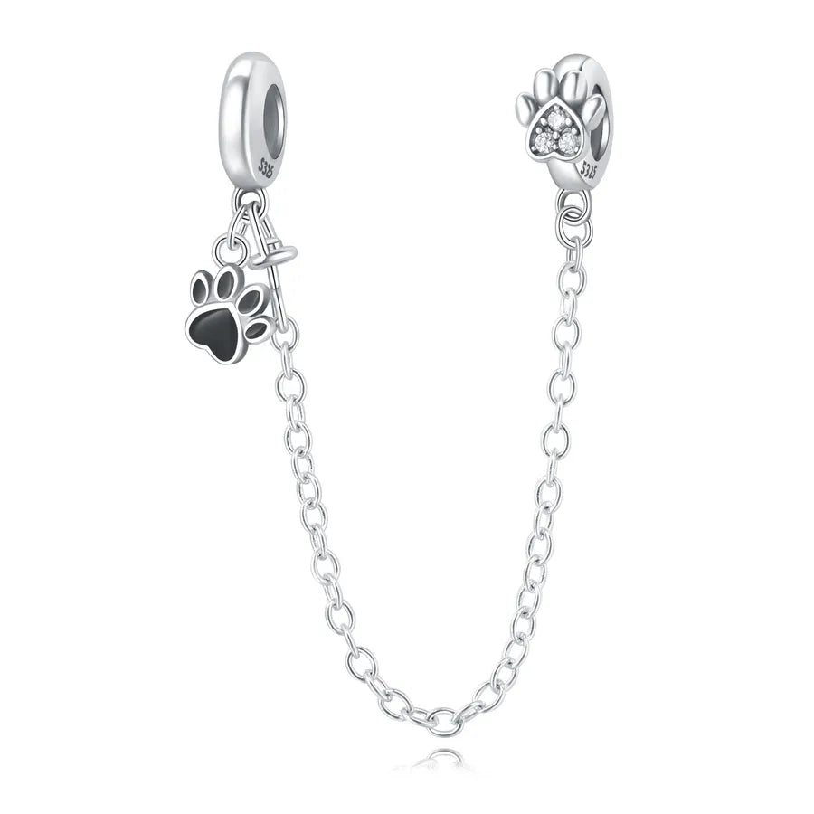 1 Piece 10*5mm 925 Sterling Silver Zircon Dog Cat Pendant Beads Jewelry Accessories