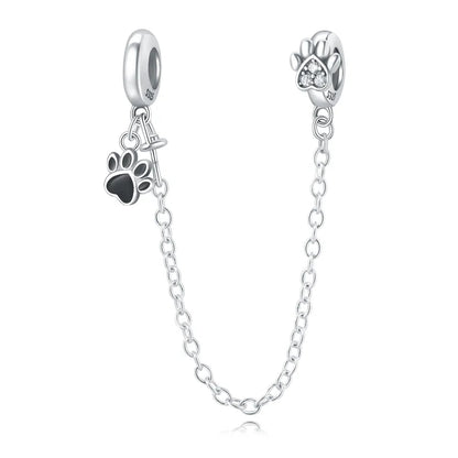 1 Piece 10*5mm 925 Sterling Silver Zircon Dog Cat Pendant Beads Jewelry Accessories