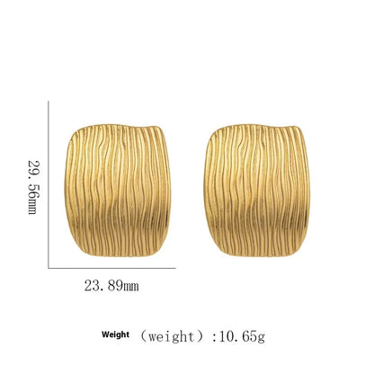 1 Pair Elegant Modern Style Geometric Plating Titanium Steel Ear Studs