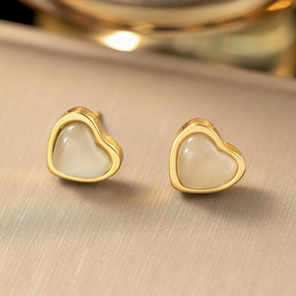 1 Pair IG Style Elegant Vintage Style Heart Shape Flower Butterfly 304 Stainless Steel Drop Earrings Ear Studs